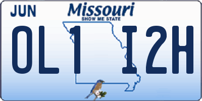MO license plate OL1I2H