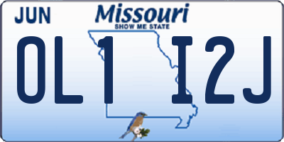 MO license plate OL1I2J