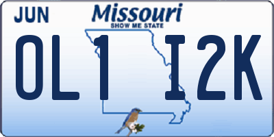 MO license plate OL1I2K