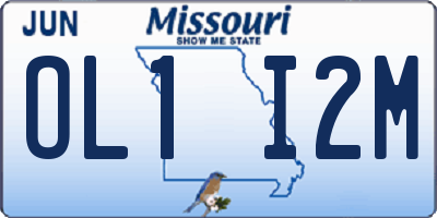 MO license plate OL1I2M