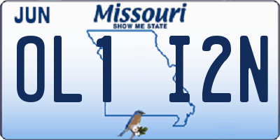 MO license plate OL1I2N