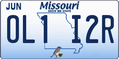 MO license plate OL1I2R