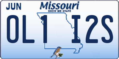 MO license plate OL1I2S