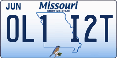 MO license plate OL1I2T