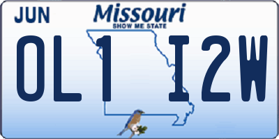 MO license plate OL1I2W