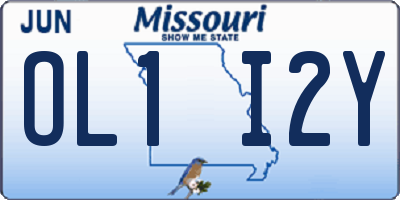 MO license plate OL1I2Y