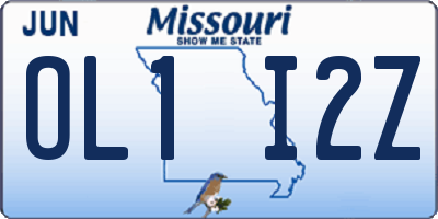 MO license plate OL1I2Z