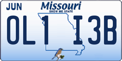 MO license plate OL1I3B