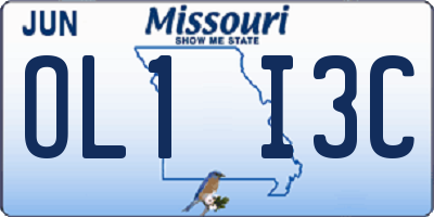 MO license plate OL1I3C