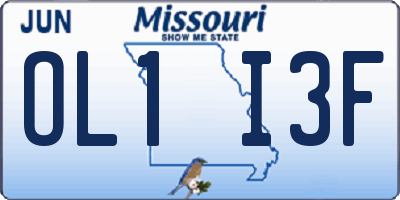 MO license plate OL1I3F