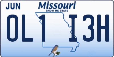 MO license plate OL1I3H