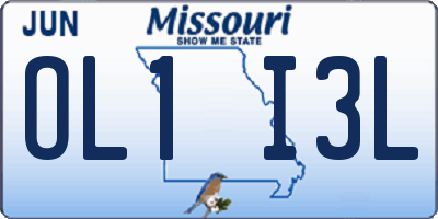 MO license plate OL1I3L