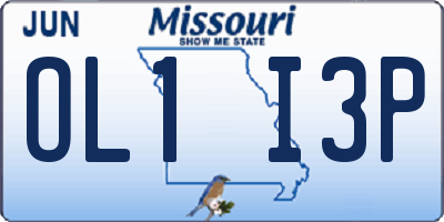 MO license plate OL1I3P