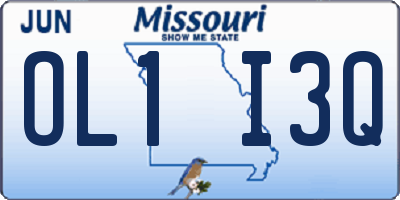 MO license plate OL1I3Q
