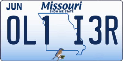 MO license plate OL1I3R