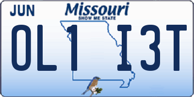 MO license plate OL1I3T