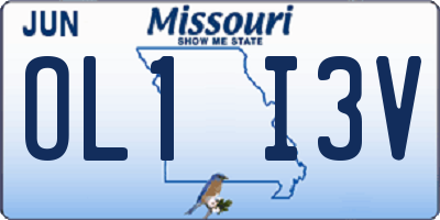MO license plate OL1I3V