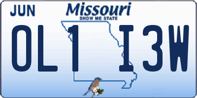 MO license plate OL1I3W