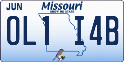 MO license plate OL1I4B