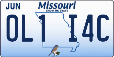MO license plate OL1I4C