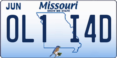 MO license plate OL1I4D