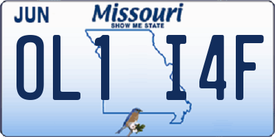 MO license plate OL1I4F