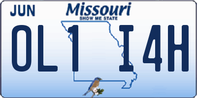 MO license plate OL1I4H