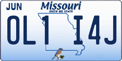 MO license plate OL1I4J
