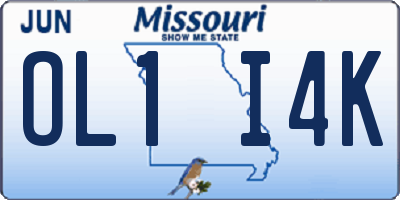 MO license plate OL1I4K