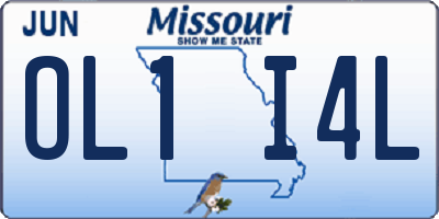 MO license plate OL1I4L