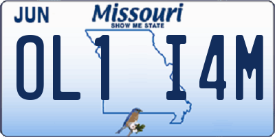 MO license plate OL1I4M