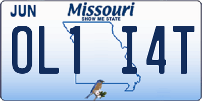MO license plate OL1I4T