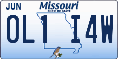 MO license plate OL1I4W