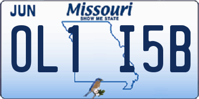 MO license plate OL1I5B