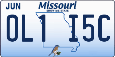 MO license plate OL1I5C