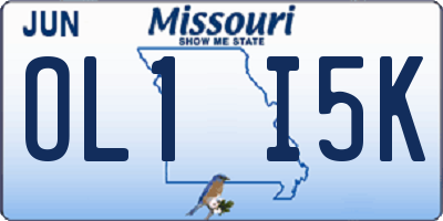 MO license plate OL1I5K