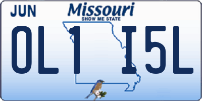 MO license plate OL1I5L