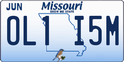 MO license plate OL1I5M