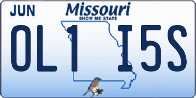 MO license plate OL1I5S
