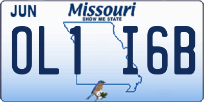 MO license plate OL1I6B