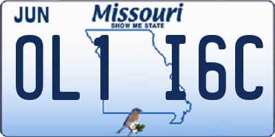MO license plate OL1I6C