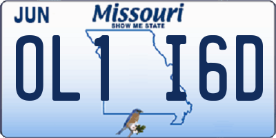 MO license plate OL1I6D