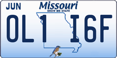 MO license plate OL1I6F