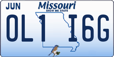 MO license plate OL1I6G