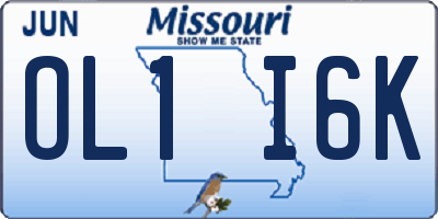 MO license plate OL1I6K
