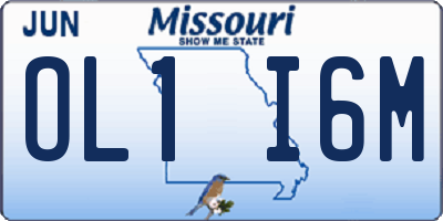 MO license plate OL1I6M