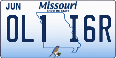 MO license plate OL1I6R
