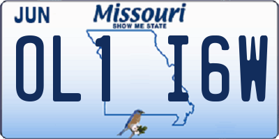MO license plate OL1I6W
