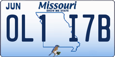 MO license plate OL1I7B