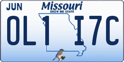 MO license plate OL1I7C